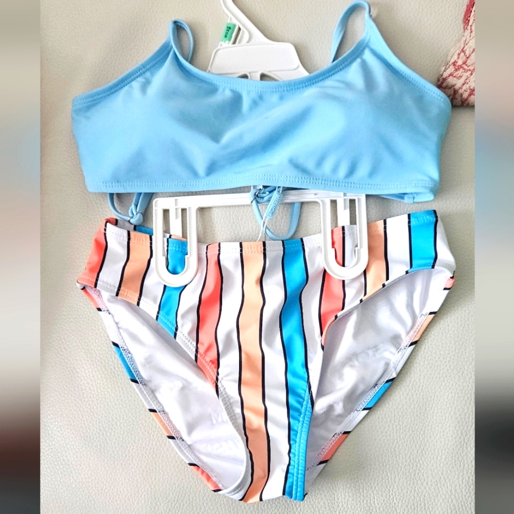 Powder Blue and Stripe Bikini